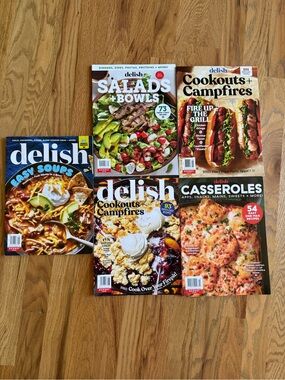Bundle of 5 Delish Magazine Cookbooks
